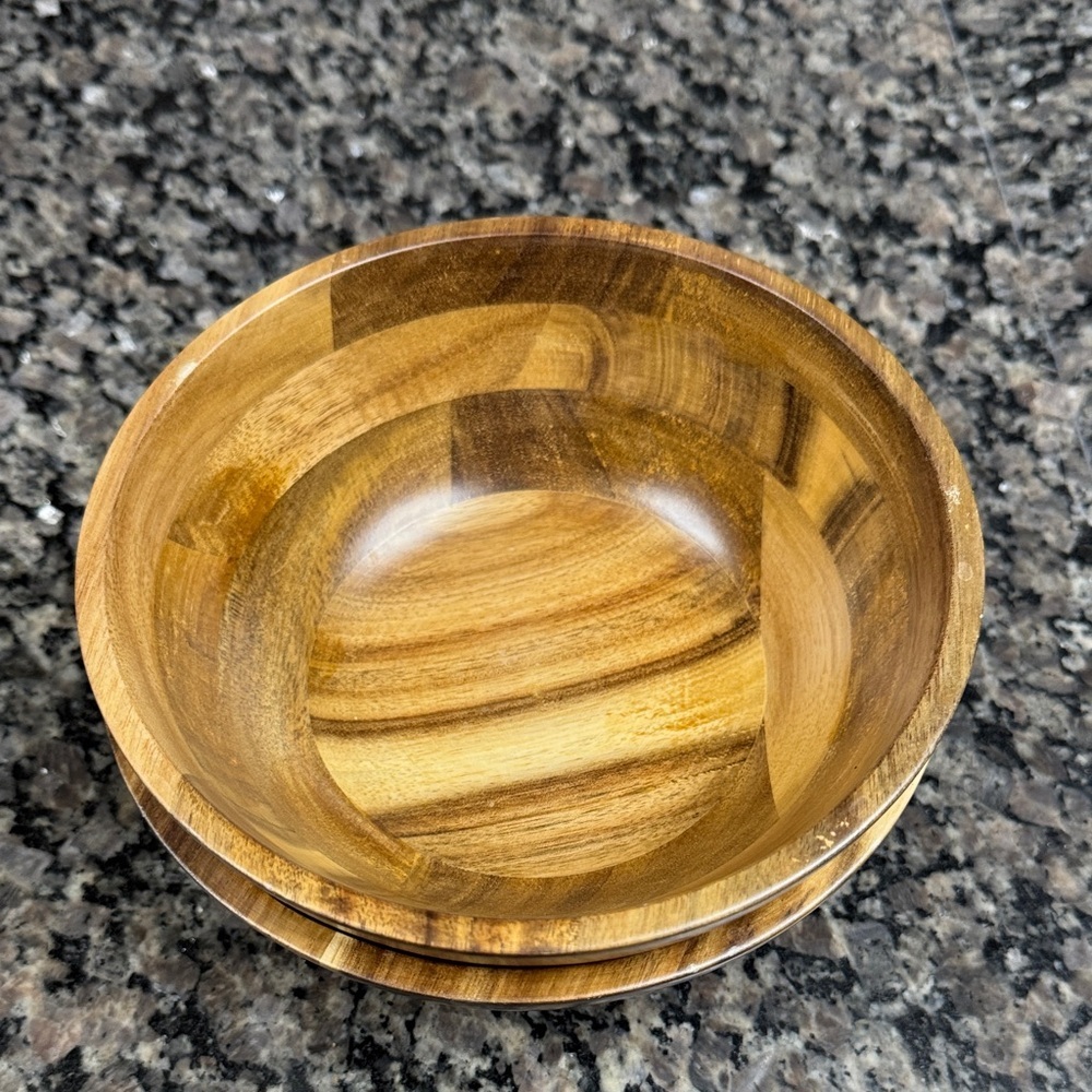 Rustic Farmhouse Wooden Bowl Set - Rich Brown - Picture 12 of 12